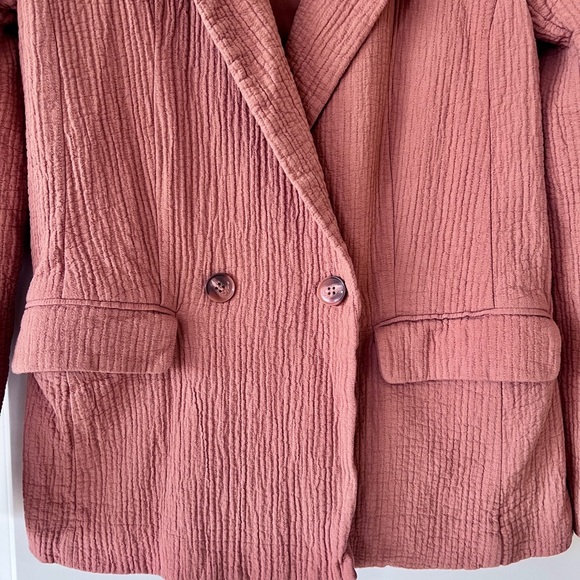 Forever 21 Deep Coral/Light Red Brick Double-Breasted Blazer - Picture 2 of 5